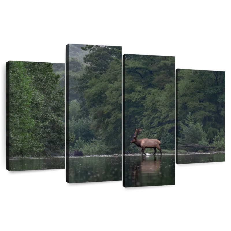 Elk Journey, 18'' H x 30'' W