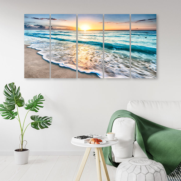 Highland Dunes Canvas Print Sea Beach Sunset | Wayfair.co.uk