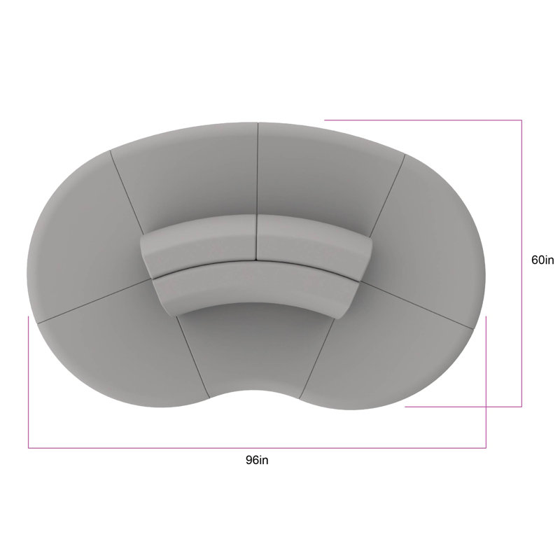 Ensemble de sièges ondulés incurvés Pro Series Connect, 6 pièces, Gris ardoise