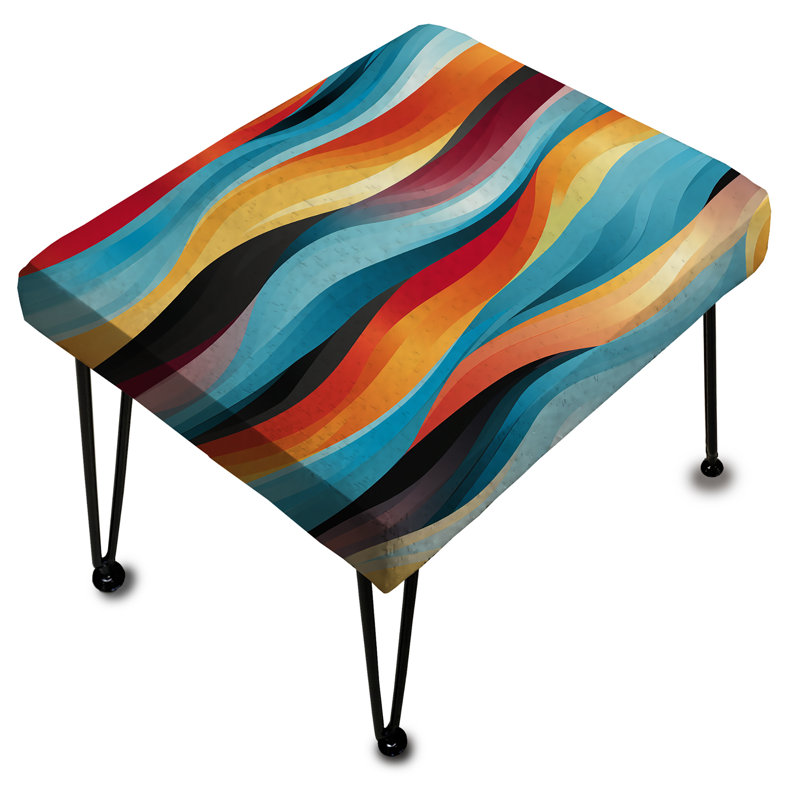 Poupart rayé Rainbow Rhythm II - Repose-pieds rectangulaire rayé