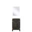 Meuble-lavabo simple avec miroir de 45,7 cm (18 po), comptoir en chêne noir de 50,8 cm (20 po) de largeur, système de fermeture amortie et espace de rangement.