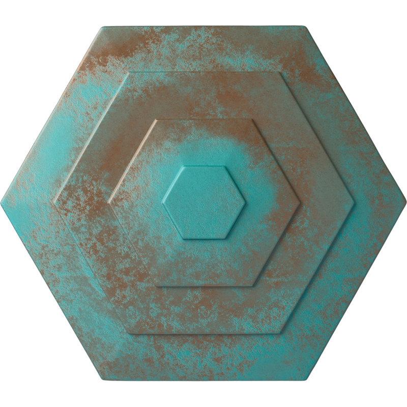 Médaillon de plafond 23 1/4 po x P 7/8 po Woodruff, Cuivre patiné de vert