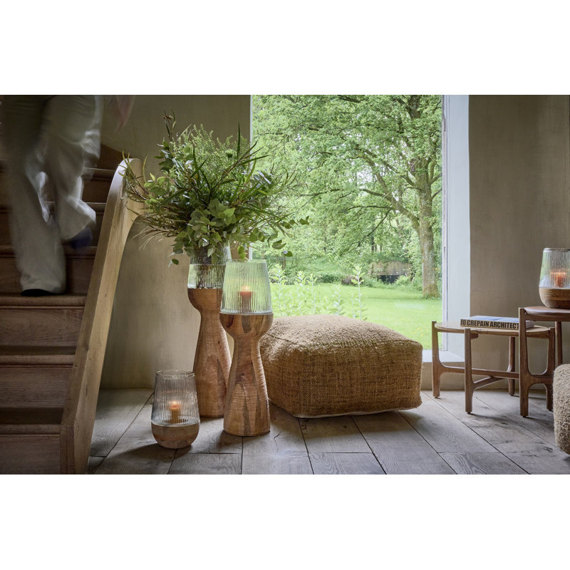 Arbre ouragan brun foncé / vase en bois de manguier, Naturel, H 32 po x l 8,66 po x P 8,66 po