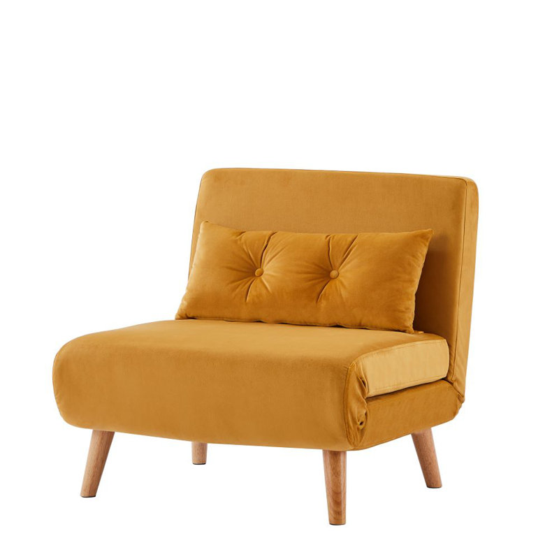 Sisk Velvet Accent Chair, Mustard
