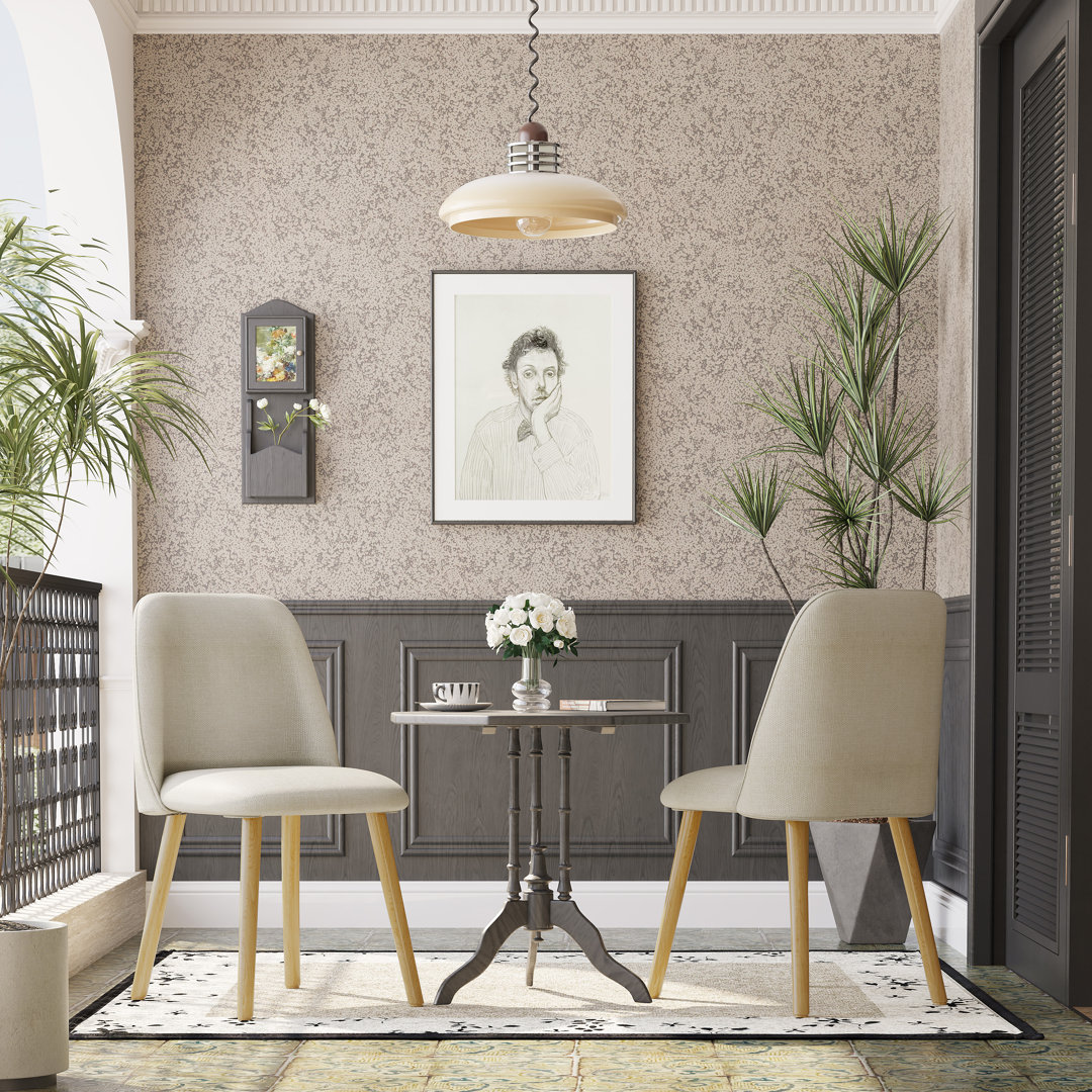 48cm H Linen Upholstered Upholstered Back Side Chair