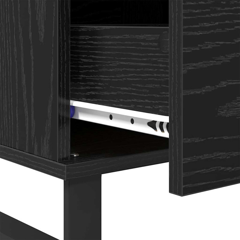 Coffee Table with Storage, Black Oak