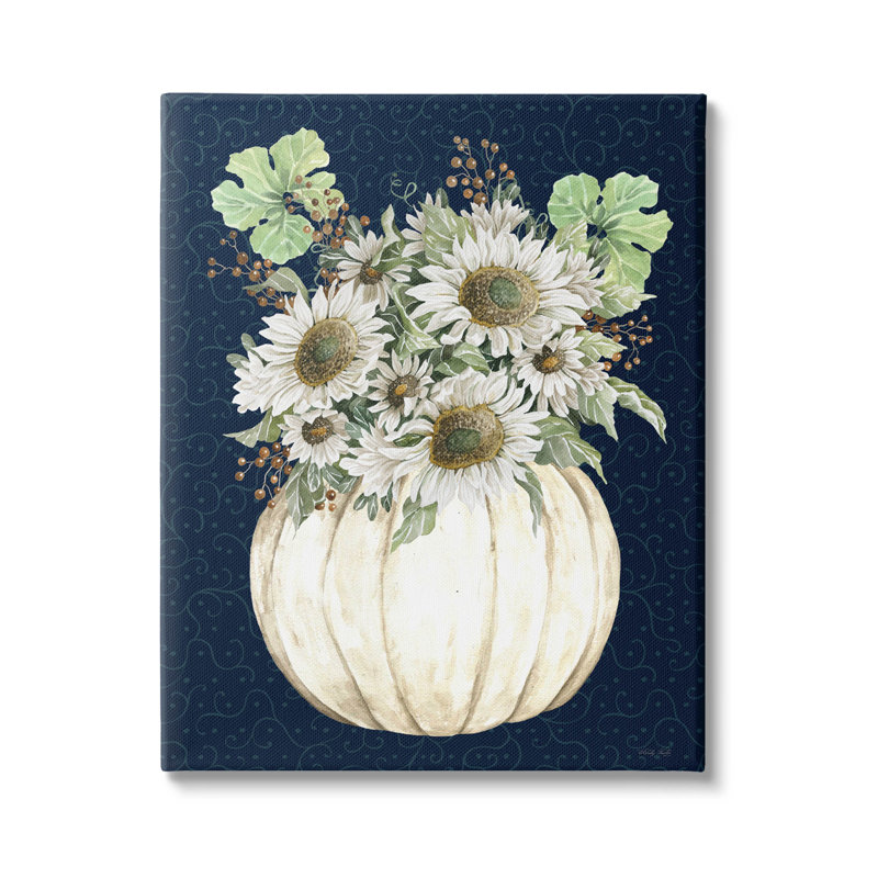 Bouquet de citrouille d'automne, giclée par Cindy Jacobs, H 30 po x l 24 po x P 1,5 po, Giclée encadrée blanc bord de mer