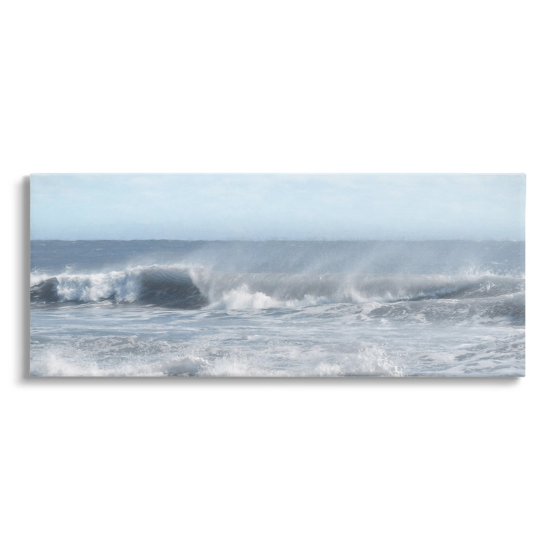 «Beach Foam Splashing Waves» par Lori Deiter - Photographie sur toile tendue, H 10 po x l 24 po x P 1,5 po