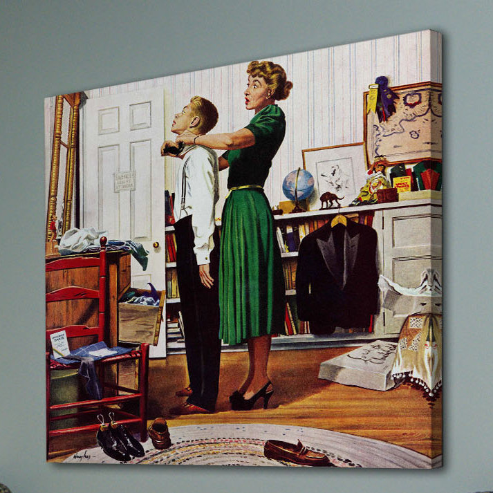 «Readying for First Date» par George Hughes, reproduction d'art sur toile tendue, H 32 po x l 32 po