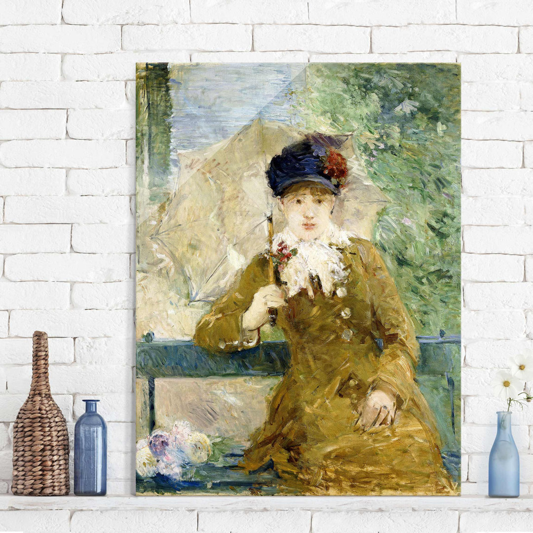 Glasbild Dame mit Sonnenschirm von Berthe Morisot