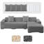 Housse pour canapé modulaire en L 2 pièces extensible et douce - facile à installer, pleine couverture, résistante aux taches-1458743175-1458743172