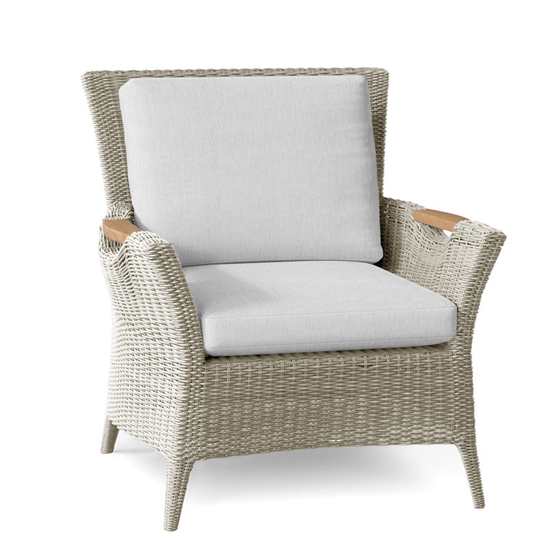 Culebra Outdoor Teak Lounge Chair, Linen Shale, Black