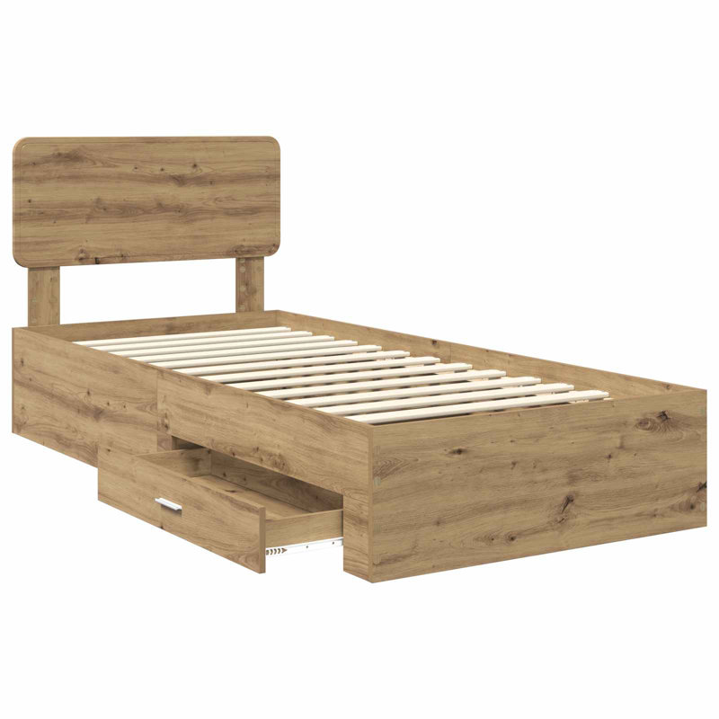 Bed, 100 x 200cm, Artisan Oak