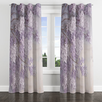 Blooming Lilac Melody I - Rideau occultant avec œillets - 1 panneau