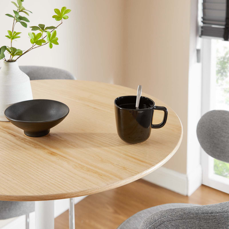 Table de bar ronde en grain de bois 28 po Lippa, Naturel
