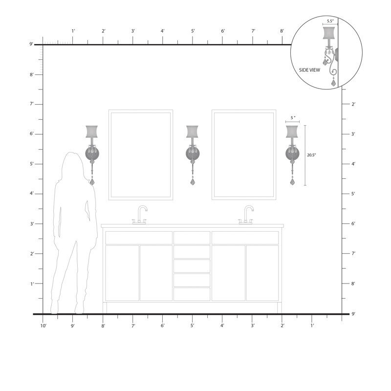 Widner Steel Armed Sconce, Brushed Nickel
