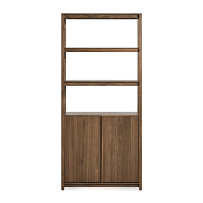 Open Plan Solid Wood Etagere Bookcase