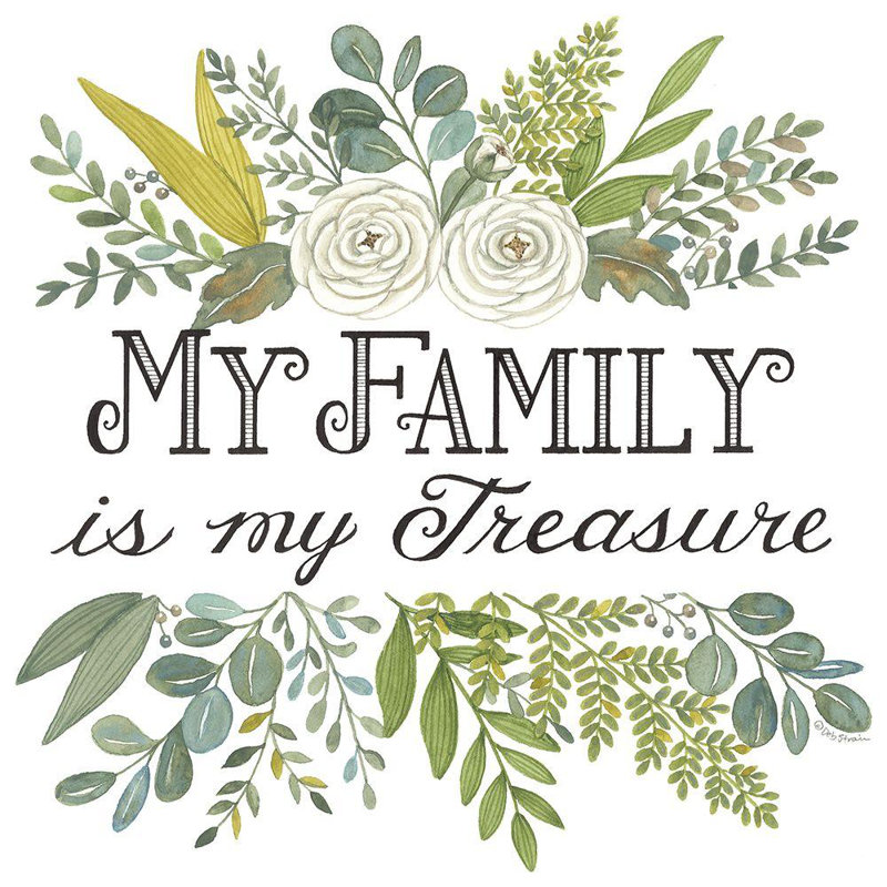 Art sur toile tendue avec galerie Red Barrel Studio®, galerie Deb: My Family is My Treasure, H 15 po x l 15 po