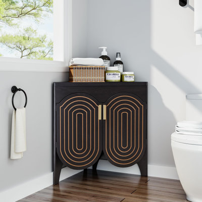 Mid Century Modern Floor Corner Cabinet by LoochMee
