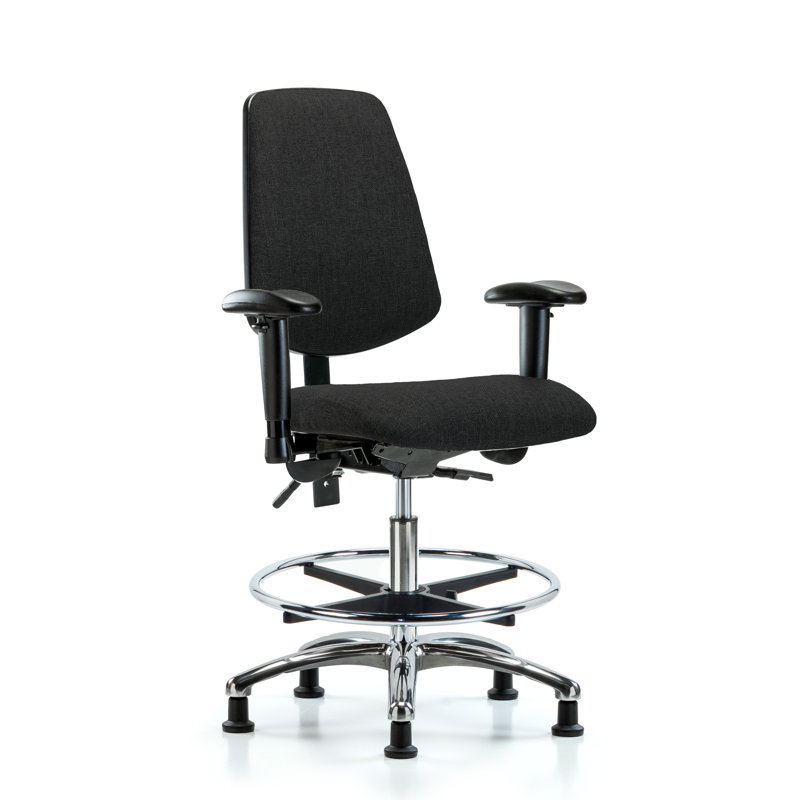 Fauteuil en tissu chromé - FMBCH sans inclinaison, Oui, Noir, Patins