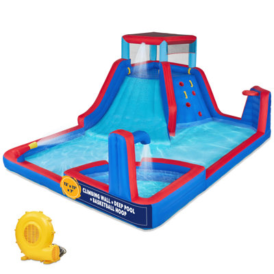 12' x 17.1' Bounce House with Water Slide and Air Blower