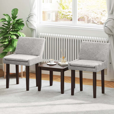 Ensemble de 3 pièces de table d'appoint et de chaise rembourrées en tissu
