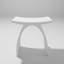 Tabouret de salle de bain blanc autoportant en pierre reconstituée - banc de douche moderne-134973986