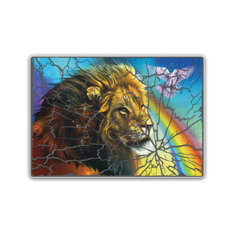 Shattered Glass Art Lion Of Judah - Unframed Drawing Print 