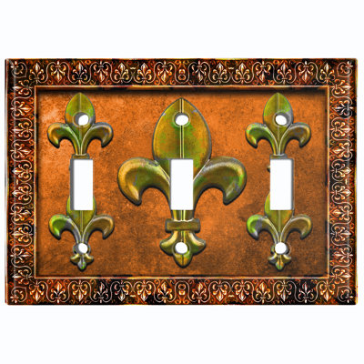 Patterned 3 - Gang Toggle Light Switch Standard Wall Plate