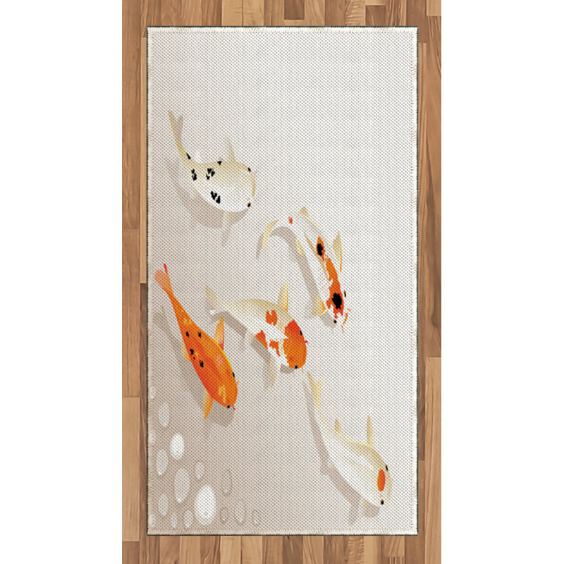 Koi Animal High Density Long Fiber Poly Threads Decorative Area Rug Carpet, Rectangle 2'7" x 5'