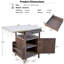 Chariot de barbecue extérieur de 40,5 po avec plateau en acier inoxydable 201, construction en bois massif, abattant, un tiroir, porte-serviettes, tablette centrale amovible, 360 roues pivotantes verrouillables pour le rangement des grillades-2074533120-2074533123