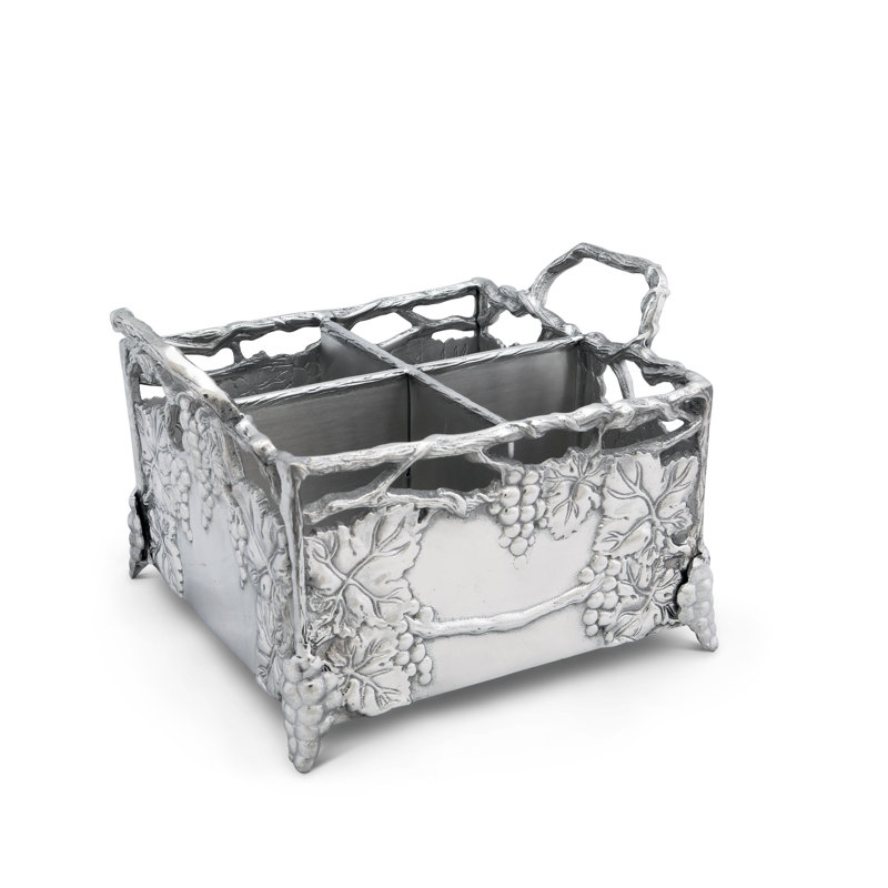 Grape Metal Square Flatware Caddy