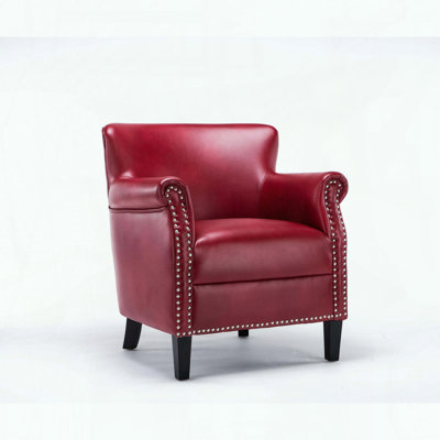 Fauteuil club Hadley - Similicuir - Rouge