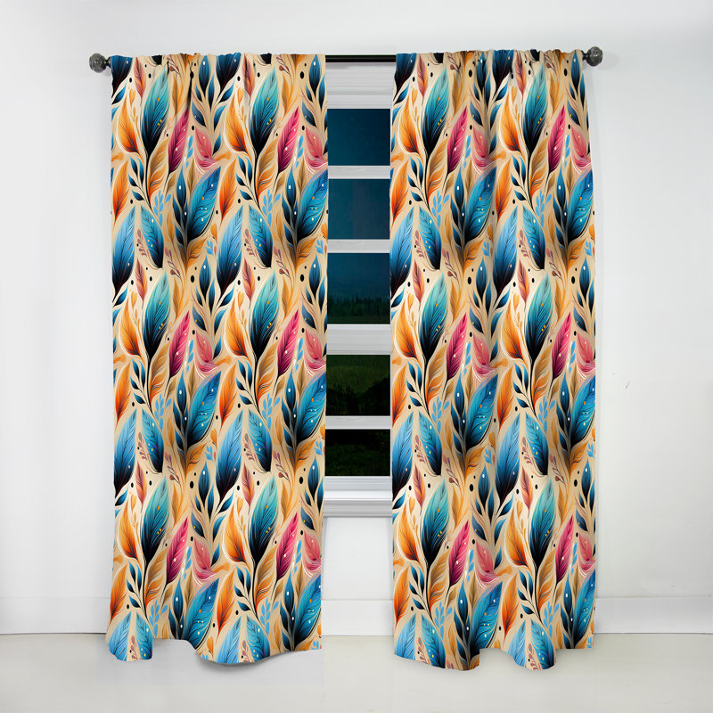 Motif de bohème artistique - Boho - velours bohémien - obscurcissant - 1 panneau, L 52 po x L 120 po