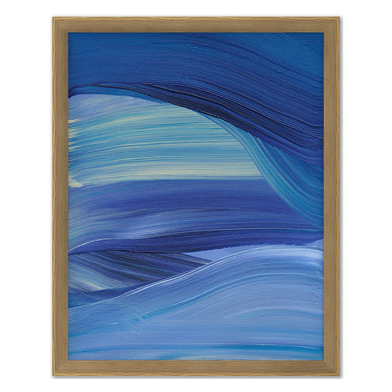 Blue Wave 1 Print by Daph Haus, Oak Single Picture Framed