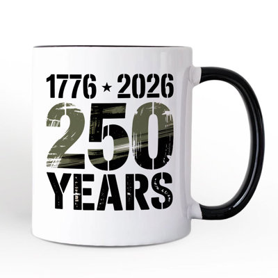 Tasse «America 250 Years of Freedom Anniversary», 4 juillet, États-Unis, cadeau patriotique 1776-2026 avec nom personnalisé