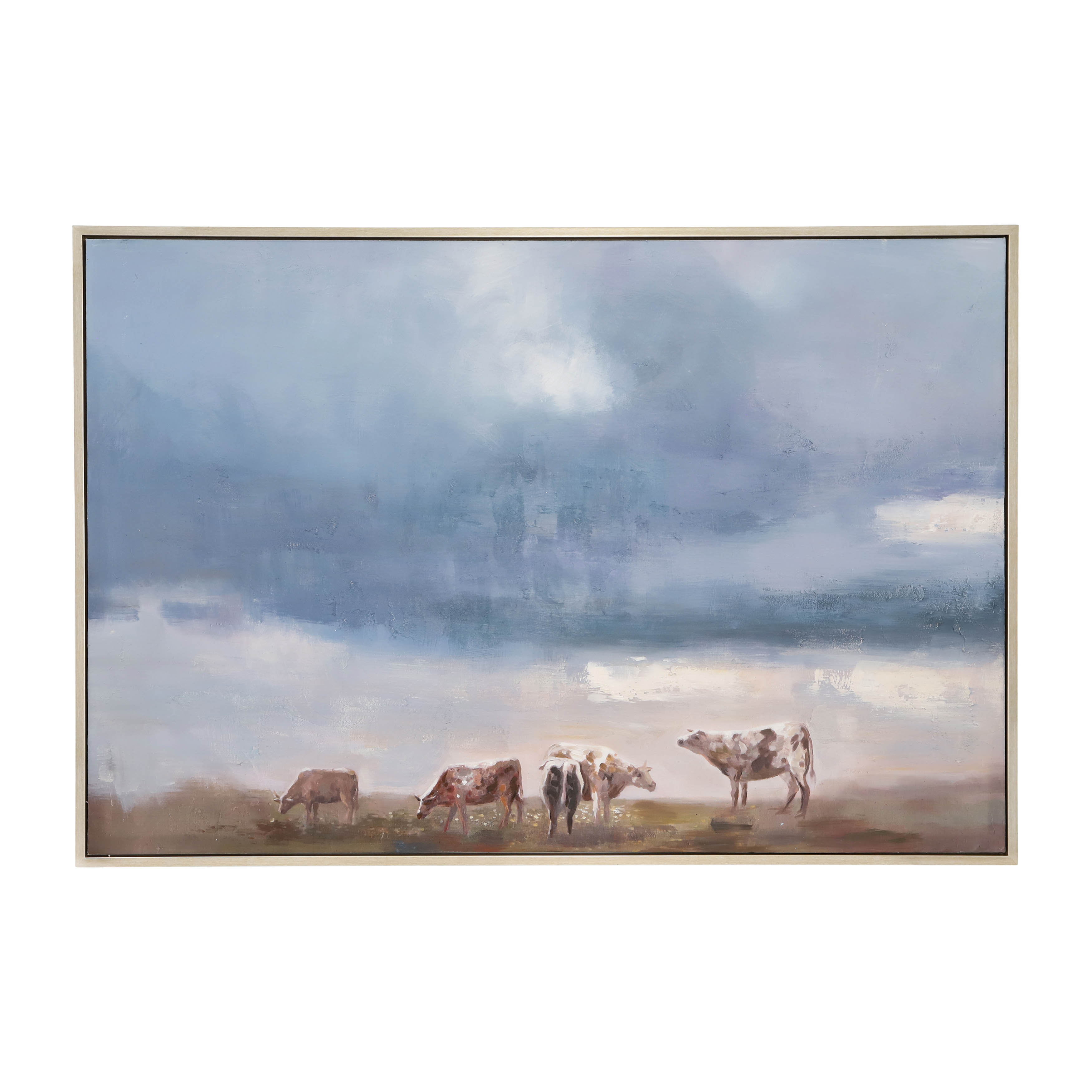 Gracie Oaks 62"Lx1.5"Wx42"H, Handpainted Canvas, Farm Design, Multi