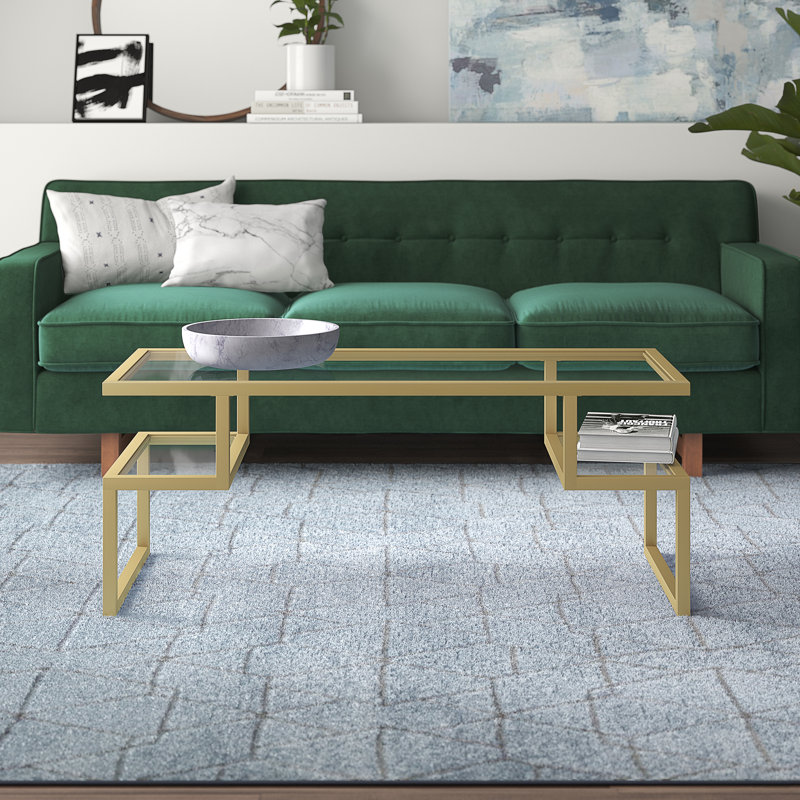 Table basse avec rangement Zander, Laiton