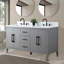 Ensemble de meuble-lavabo double 60 po avec plateau en marbre Chambery-94811326-94811327