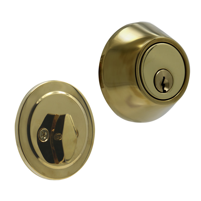Single Cylinder Deadbolt, Polished Brass
