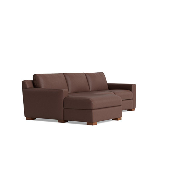 Catalina Chaise Sectional, Left Hand Facing, Leather - Deep Blue