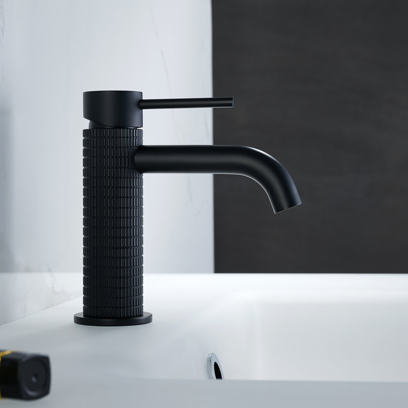 Mendavia Single Hole Bathroom Faucet, Matte Black