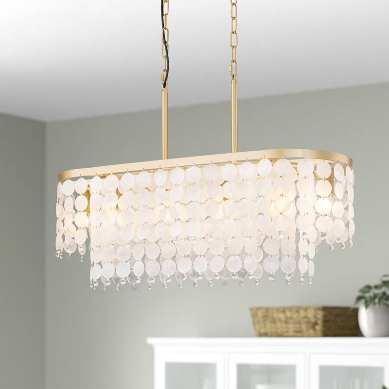 Lustre 6 lumières à motif de coquillages