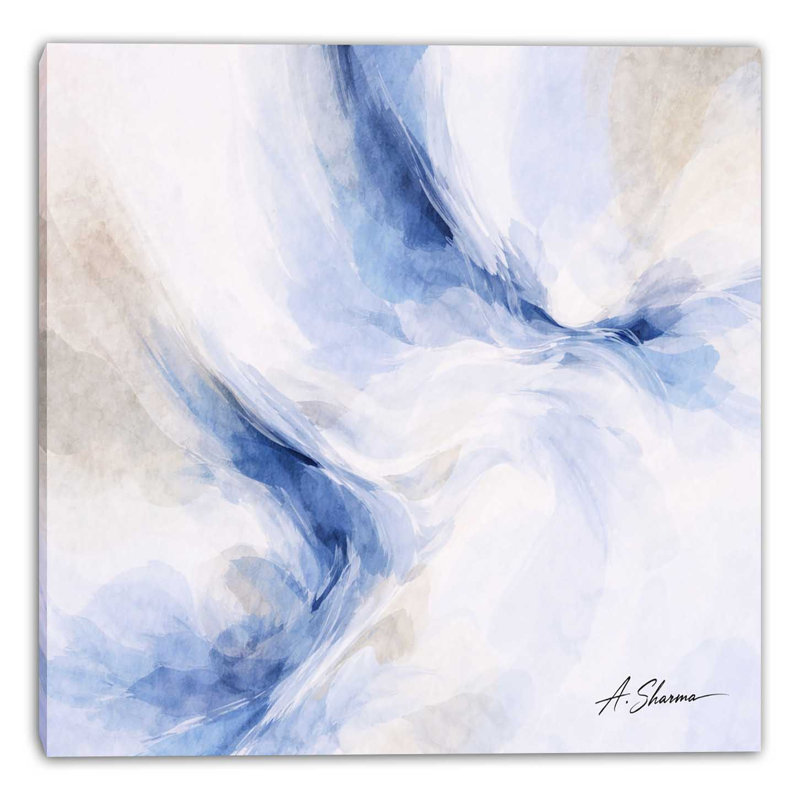 «Blue Veil», art mural sur toile tendue, L 36 po x H 24 po x P 1,5 po