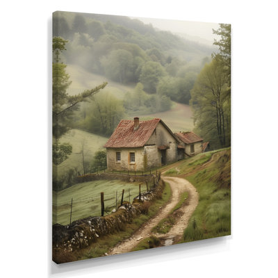 «Green Green Vintage Summer Farm Cottage I», art mural paysage français