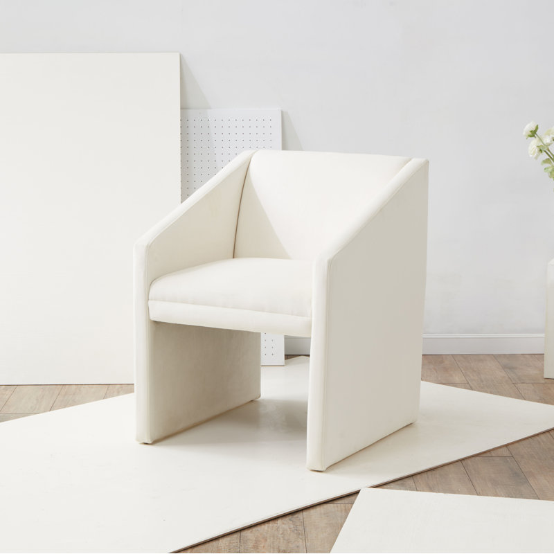 Fauteuil en lin 24,8 po Dimeo, Velours ivoire