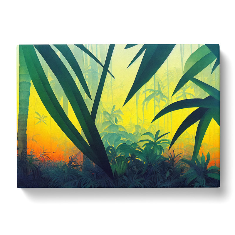 Watercolour Jungle Vol.4 - Wrapped Canvas, 35cm H x 50cm W x 3cm D