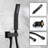 Wall Mounted 12 - Inch Matte Black Brass Shower System With Adjustable Head, Single Lever, And Finish For Long Term Use Combination Lever Handle, Flow, Contemporary Bathroom Style