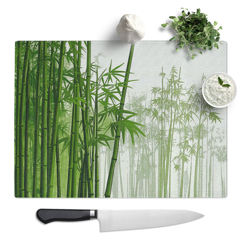 Bamboo Forest  Glass Chopping Board