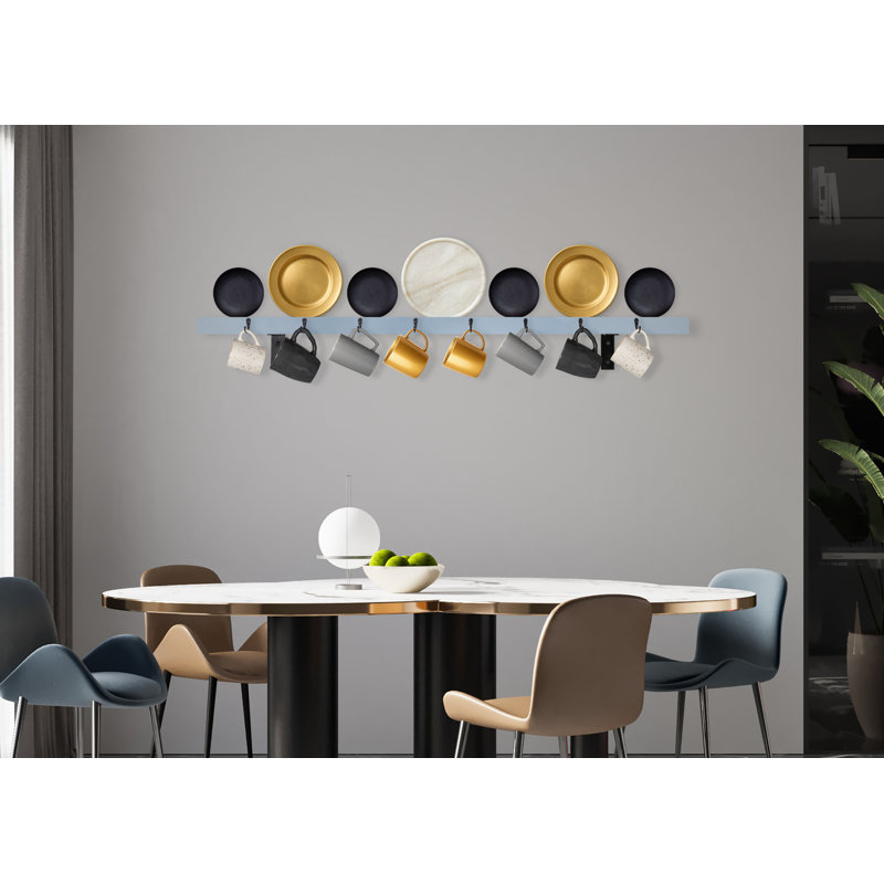 Rayne Plate Display Shelves With Hooks, 54/3/2, Gray